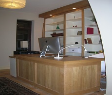 Desk,Oak top, sprayed finish, drawers
